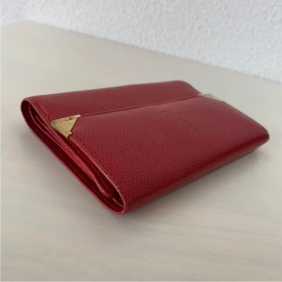 Yves Saint Laurent Red Leather Wallet with Gold Details - Picture 7 of 11